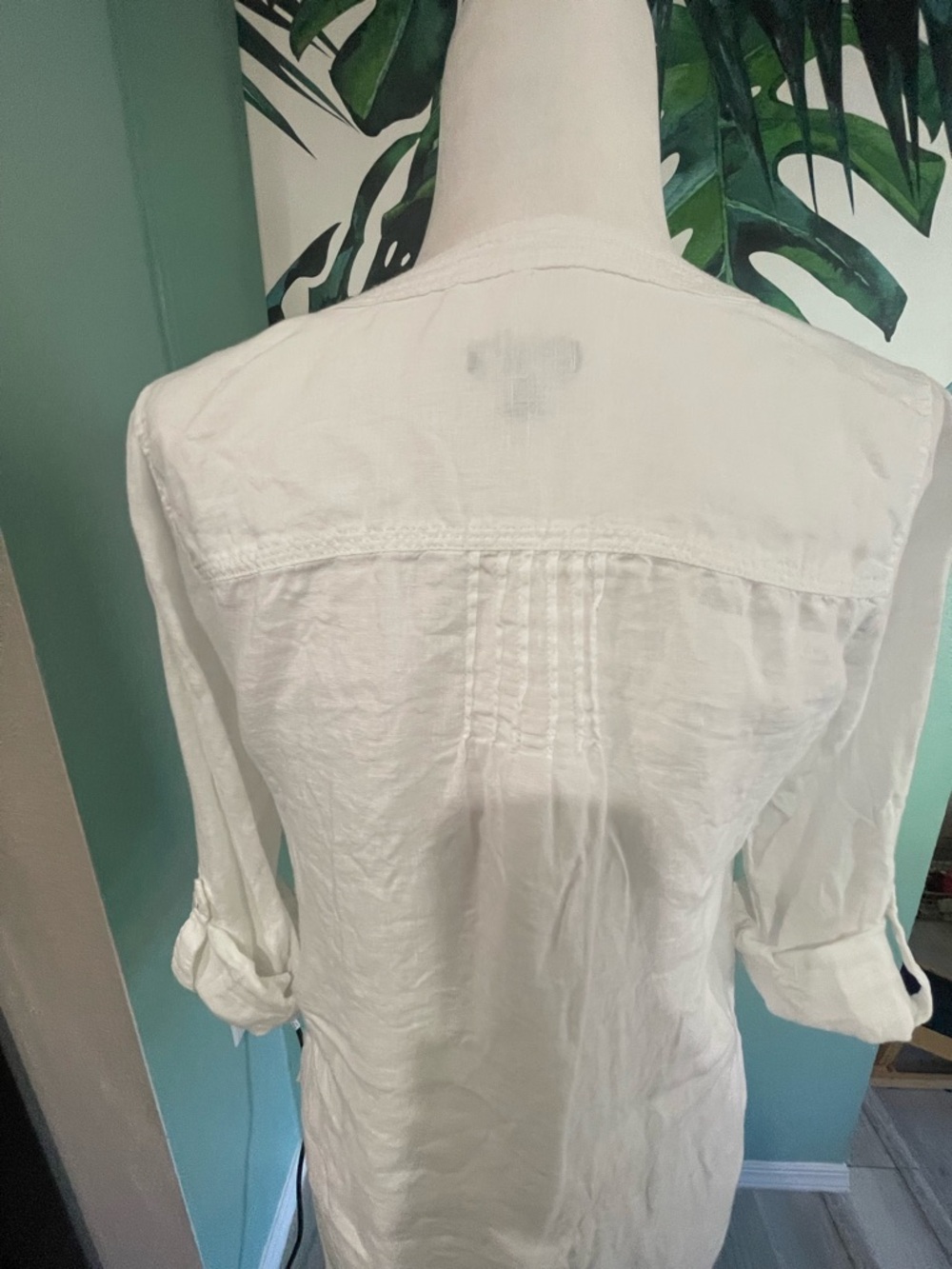Talbots White Linen “Camp Shirt” - Picture 6 of 10